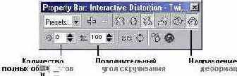 Панель атрибутов инструмента Interactive Distortion при выборе деформации зигзага